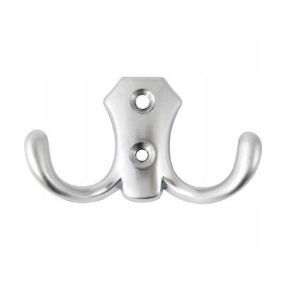 Крючок 2-х рожковый матовый хром К (002-000924)